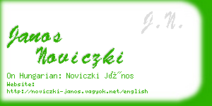 janos noviczki business card